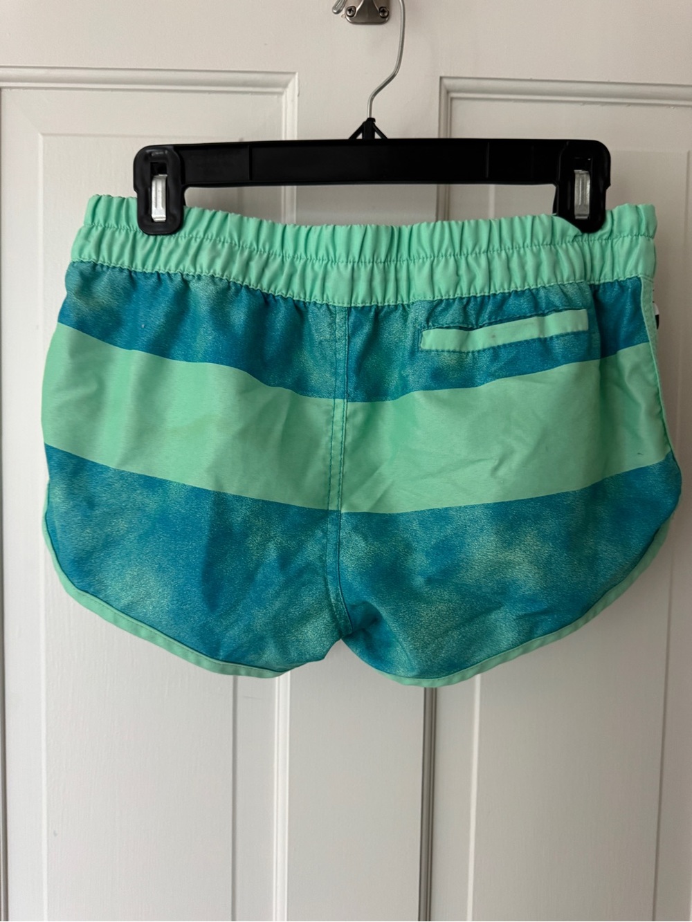 Hurley Mint & Teal Striped Women's Athletic Shorts - Picture 2 of 4